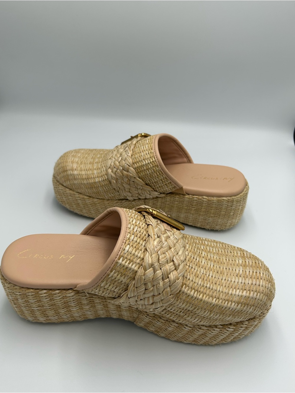 Circus By Sam Edelman Jacey Platform Raffia Clogs Shoes Size 9 Women’s - Picture 9 of 10